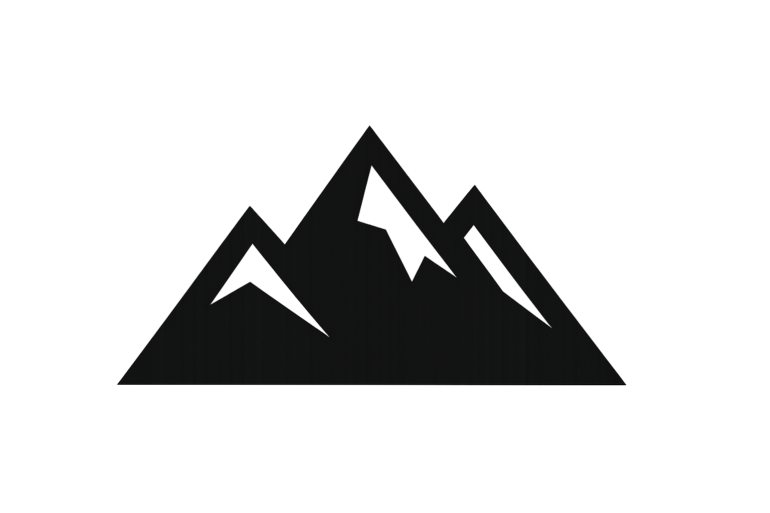 black mountain minimalist transparent background 
